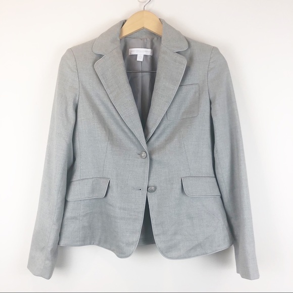 NY and Co Stretch Gray Two Button Blazer - Picture 1 of 5